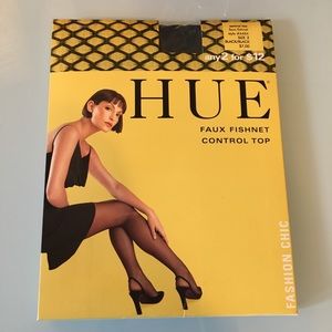 NWT HUE Black Fishnet Tights - Sz 2